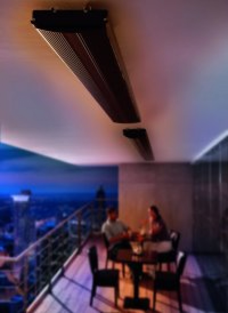 Chauffage infrarouge sous un balcon - Heatscope France - spécialiste  chauffage infrarouge rayonnant pour terrasse